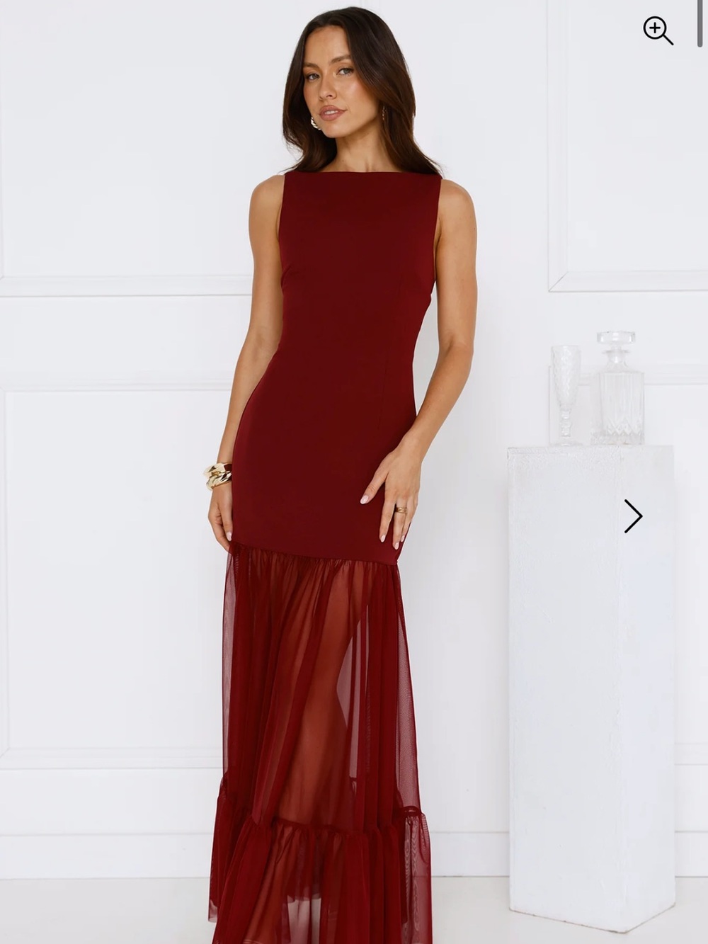 Chic Whispers Maxi Dress Burgundy